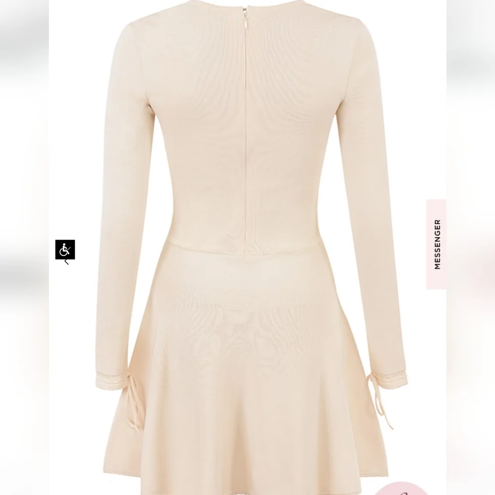 House of CB Caprice Cream Dainty Knit Mini Dress - Picture 15 of 16